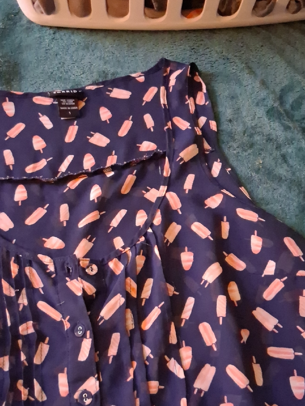Torrid Navy Blue Popsicle Print Blouse - Picture 3 of 5